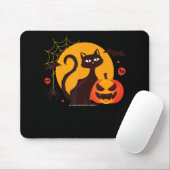 Spinnengeschenk | Halloween Black Cat Spipumkin Mousepad (Mit Mouse)