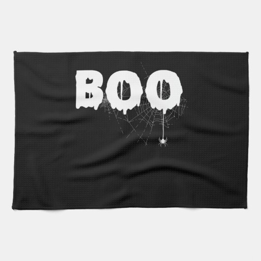 Spinnengeschenk | Halloween Funny Beängstigend Lit Geschirrtuch (Horizontal)