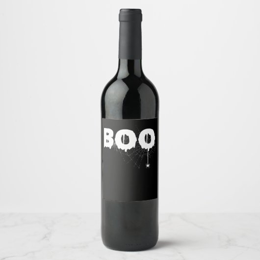 Spinnengeschenk | Halloween Funny Beängstigend Lit Weinetikett (Vorderseite)