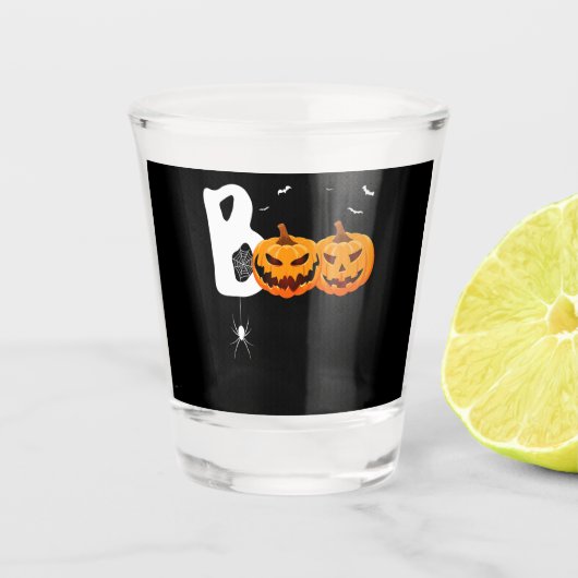 Spinnengeschenk | Halloween Pumpkins Spider Schnapsglas (Vorderseite)