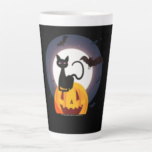 Spinnengeschenk Halloween schwarze Katze Spinne Milchtasse
