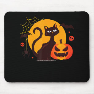 Spinnengeschenk   Halloween schwarze Katze Spinne  Mousepad