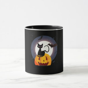 Spinnengeschenk Halloween schwarze Katze Spinne Tasse
