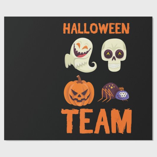 Spinnengeschenk | Halloween Team Pumpkin Ghost Spi Geschenkpapier (Flach)