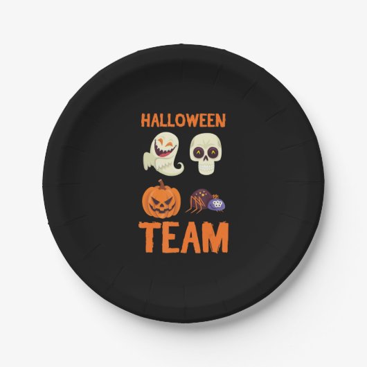 Spinnengeschenk | Halloween Team Pumpkin Ghost Spi Pappteller (Vorderseite)