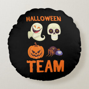 Spinnengeschenk   Halloween Team Pumpkin Ghost Spi Rundes Kissen