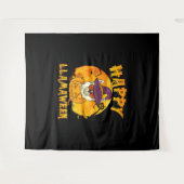 Spinnengeschenk | Happy Llamaween Llama Hexe Spide Wandteppich (Vorderseite (Horizontal))
