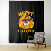 Spinnengeschenk | Happy Llamaween Llama Hexe Spide Wandteppich (Beispiel)