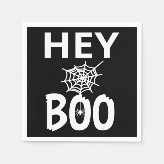 Spinnengeschenk | Hey Boo Halloween Funny Spider W Serviette (Vorderseite)