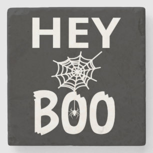 Spinnengeschenk Hey Boo Halloween Lustiges Spinn Steinuntersetzer