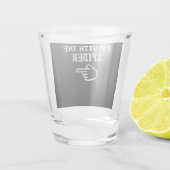 Spinnengeschenk | Ich bin mit der Spiderkostümbese Schnapsglas (Rückseite)