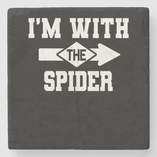 Spinnengeschenk | Ich bin mit der Spiderkostümbese Steinuntersetzer (Vorderseite)