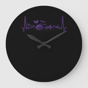 Spinnengeschenk Lustige Herzfrequenz Halloween Große Wanduhr