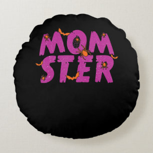 Spinnengeschenk MOMSTER Spinnennetz und Flederma Rundes Kissen