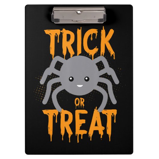 Spinnengeschenk | Spinne - Trick oder Treat - Hall Klemmbrett (Vorderseite)