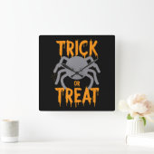 Spinnengeschenk | Spinne - Trick oder Treat - Hall Quadratische Wanduhr (Zuhause)