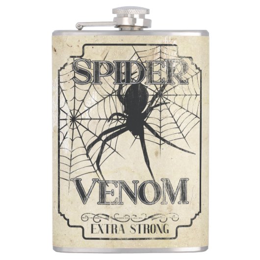 Spinnengift - Dunkler Gothic-Humor Flachmann (Vorderseite)
