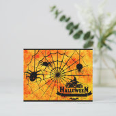 Spinnenhalloween Postkarte (Stehend Vorderseite)