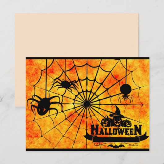Spinnenhalloween Postkarte (Vorne/Hinten)