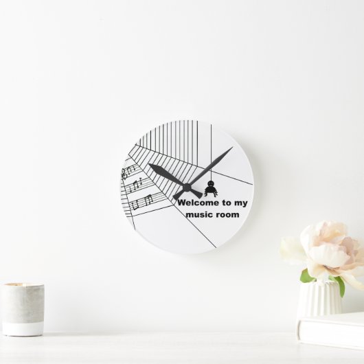 Spinnenmusikspielwitz Runde Wanduhr (Zuhause)