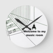 Spinnenmusikspielwitz Runde Wanduhr (Vorderseite)