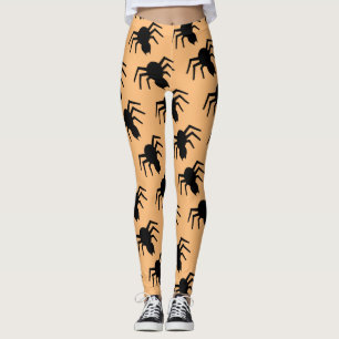 Spinnenmuster schwarz orange leggings