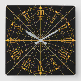 Spinnennetz-Acryl-Wanduhr Quadratische Wanduhr
