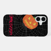 Spinnennetz auf schwarz iPhone 16 hülle (Rückseite (Horizontal))