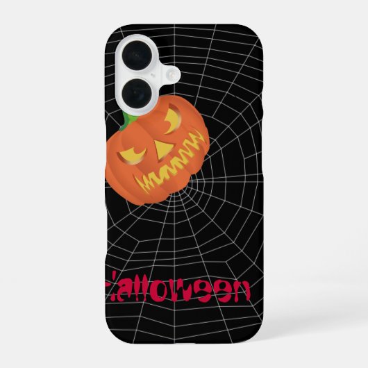 Spinnennetz auf schwarz iPhone 16 hülle (Rückseite)