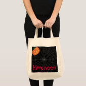 Spinnennetz auf schwarz tragetasche (Vorderseite (Produkt))