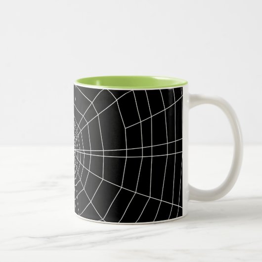 Spinnennetz auf schwarz zweifarbige tasse (Rechts)