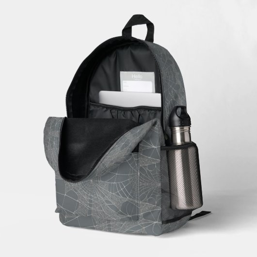 Spinnennetz Bedruckter Rucksack (Rückseitige Ecke links (Offen) )