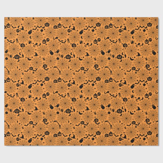 Spinnennetz Halloween Custom Color Geschenkpapier (Flach)