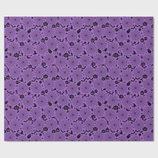 Spinnennetz Halloween Custom Color Geschenkpapier (Flach)