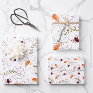 Spinnennetz Halloween Geschenkpapier Set