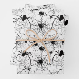 Spinnennetz Halloween-Muster Geschenkpapier Set