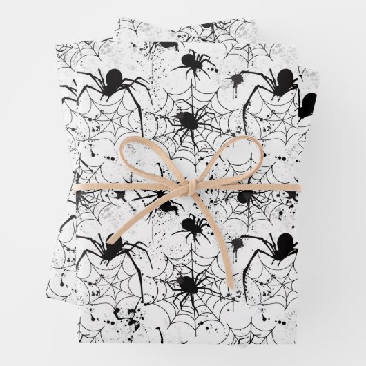 Spinnennetz Halloween-Muster Geschenkpapier Set (Beispiel)
