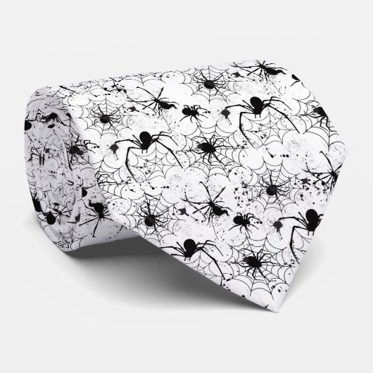 Spinnennetz Halloween-Muster Krawatte (Gerollt)