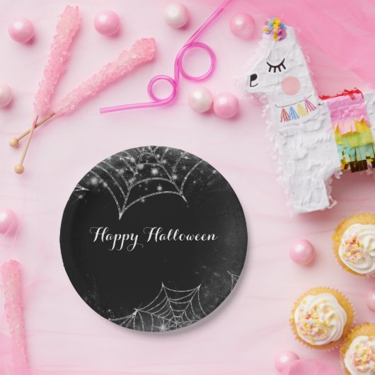 Spinnennetz-Halloween-Party Pappteller (Party)