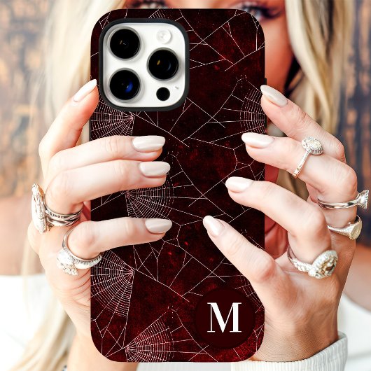 Spinnennetz-Monogramm Dunkelrot Case-Mate iPhone Hülle
