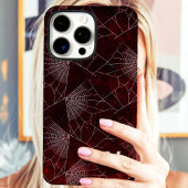 Spinnennetz-Monogramm Dunkelrot iPhone Hülle
