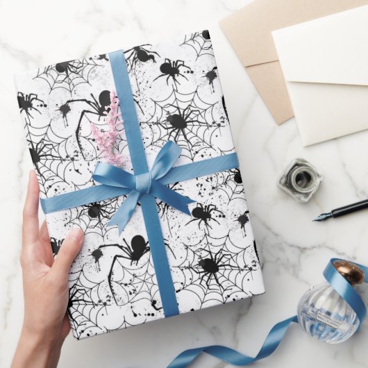 Spinnennetz-Muster Halloween Geschenkpapier (Schenken)