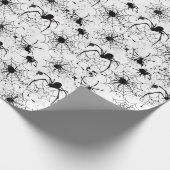 Spinnennetz-Muster Halloween Geschenkpapier (Ecke)