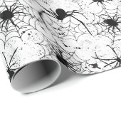 Spinnennetz-Muster Halloween Geschenkpapier (Rolleneckpunkt)