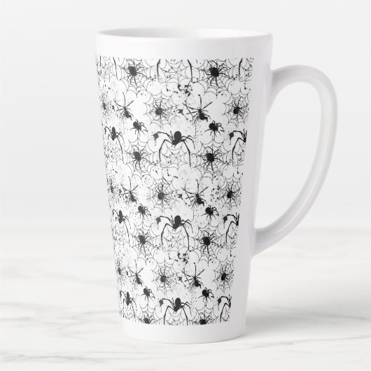 Spinnennetz-Muster Halloween Milchtasse (Rechts)