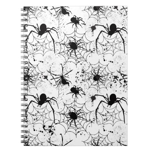 Spinnennetz-Muster Halloween Notizblock (Vorderseite)