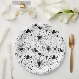 Spinnennetz-Muster Halloween Pappteller