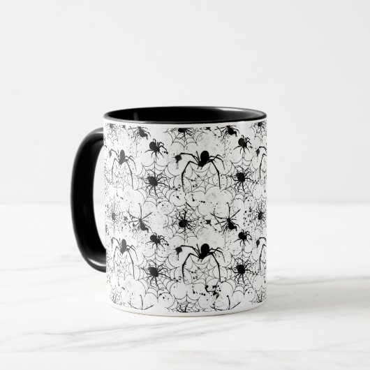 Spinnennetz Muster Halloween  Tasse (Vorderseite Links)