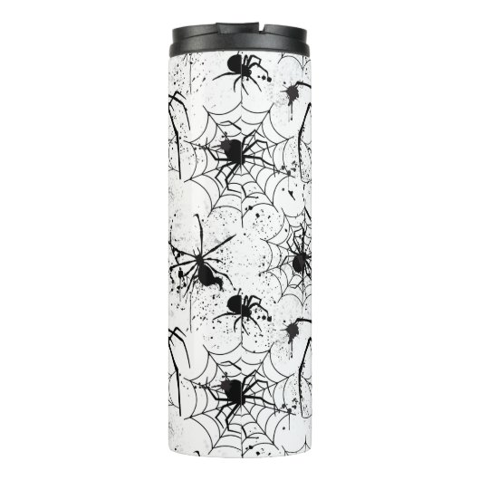 Spinnennetz-Muster Halloween  Thermosbecher (Rückseite)