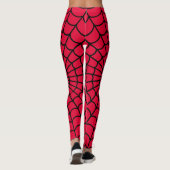 Spinnennetz Rot Muster Leggings (Rückseite)